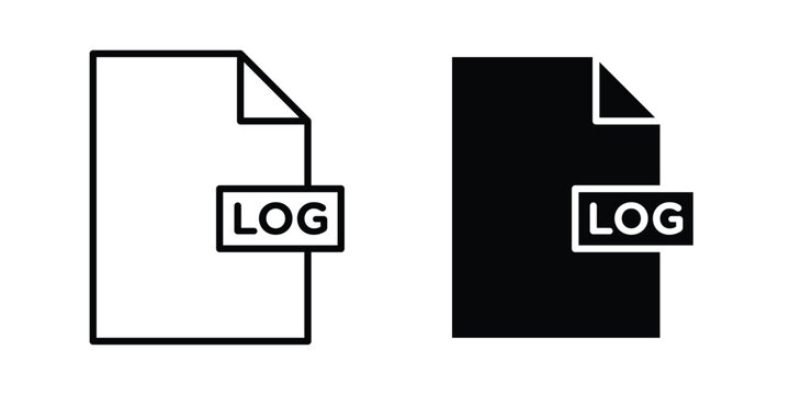 log file icon simple vector set