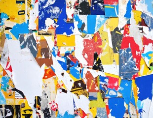 Fototapeta premium a wall with many different colored pieces of paper