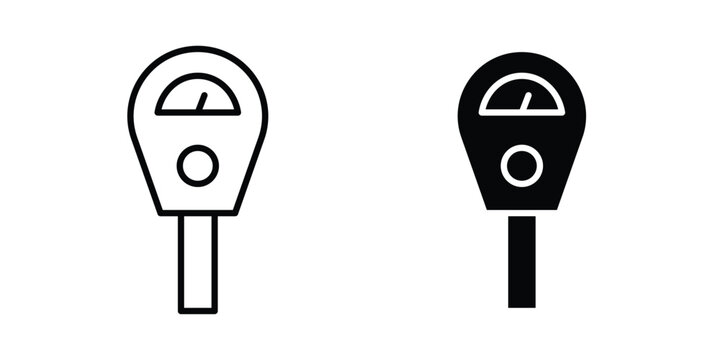 Parking meter icon simple vector set