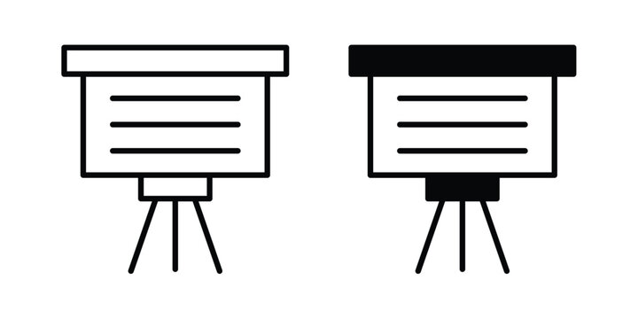 Presentation board icon simple vector set