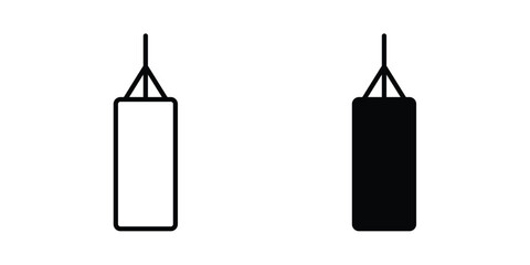 Naklejka premium Punching bag icon simple vector set