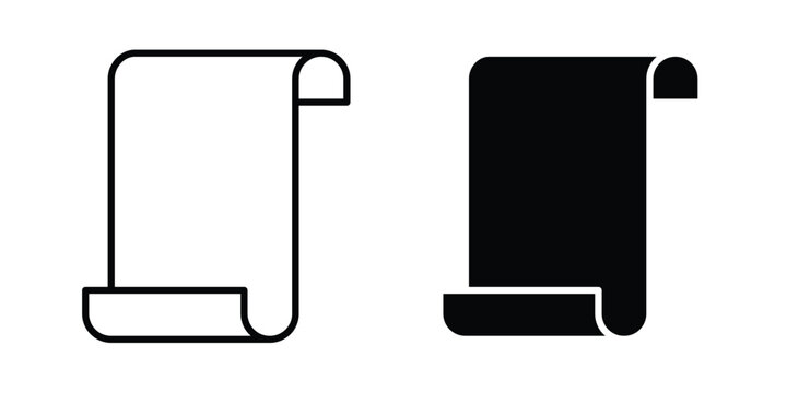 Scroll paper icon simple vector set
