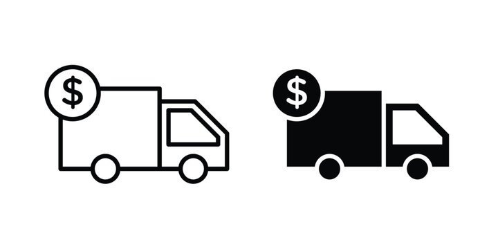 Shipping charges icon simple vector set