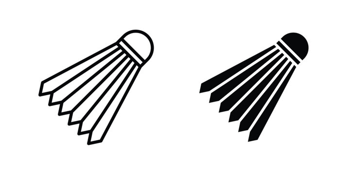 Shuttlecock icon simple vector set
