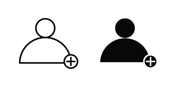 User add icon simple vector set