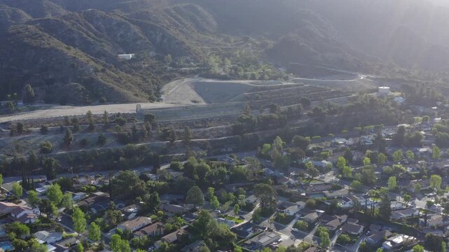 Crescenta Highlands Suburban Neighbourhood Glendale California Drone Aerial View
