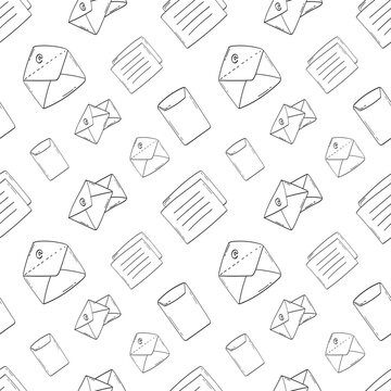mail icon pattern. mail icon seamless pattern. doodle mail icon seamless pattern background