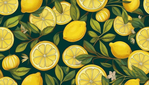 lemon seamless pattern background