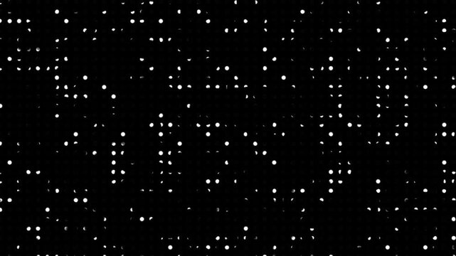 Animated abstract technology dark background random dots and grid 4K.Animated abstract technology random dots and grid 4K on black background. Abstract background digital dot loop black and white.