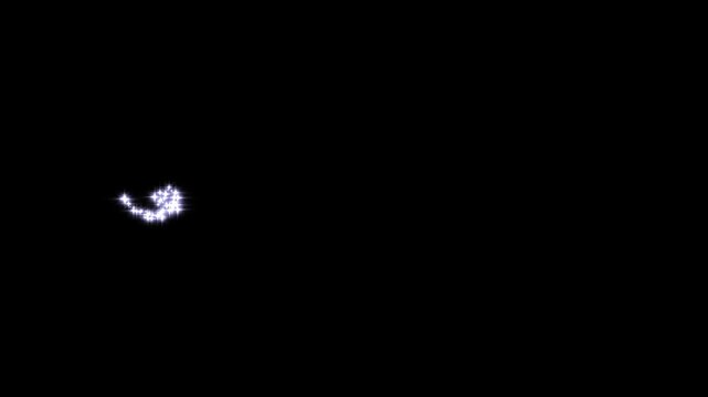 glittering particles motion, star line transition animation, 4k seamless background on black.Magic sparkle glitter dust,white twinkling doodle animation, shimmer line motion