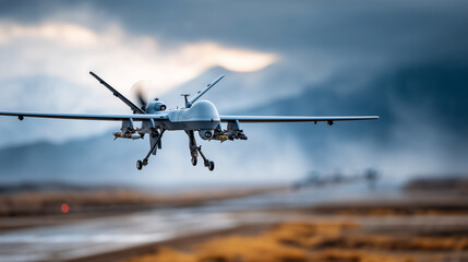Fototapeta premium Advanced manufacturing of military drones,stock photography style