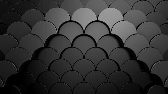 Geometric Shapes Form a Wave. Abstract motion, two color, 3d rendering, 4k resolution
