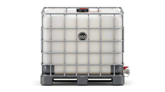 Heavy duty liquid cargo shipping and chemical supply chain template: Professional 3D render graphic of bulk liquid fluid storage tank