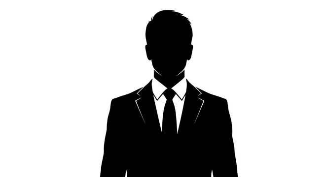 Father's Day Businessman silhouette, suit icon, professional avatar, black profile vector