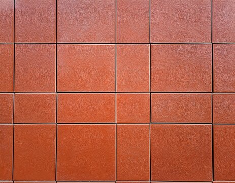 coral brown terracotta ceramic tiles cladding texture for interior exterior wall dividing wall facade yard floor natural handmade reddish pinkish outdoor square clay slabs background