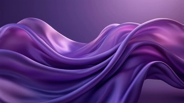 Extreme Slow Motion Flowing Twilight Purple Silk Fabric Undulating Waves