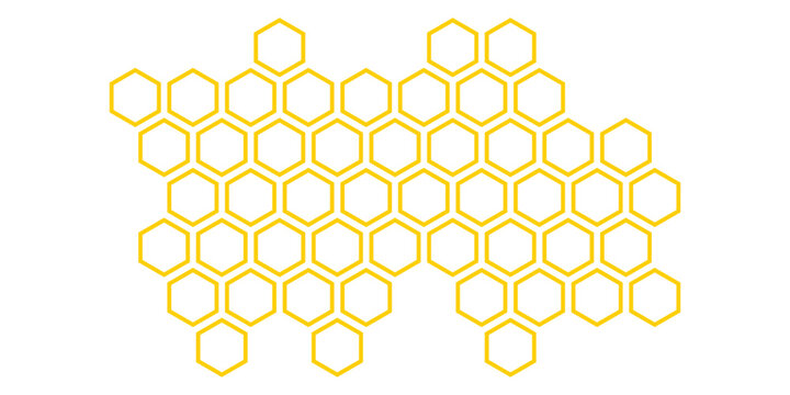 simple yellow outline honeycomb pattern art for banner poster background.