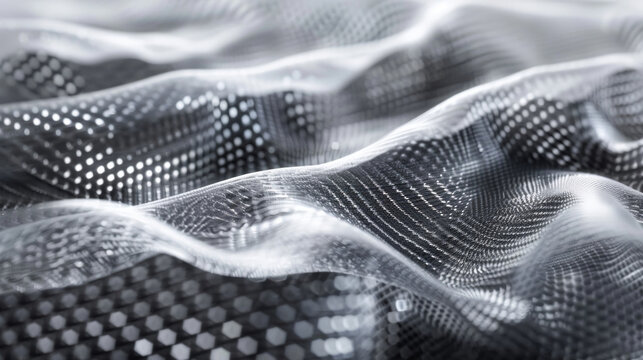 A detailed view of a lightweight yet sy polymer material hinting at the potential for more ecofriendly and sustainable options for longlasting products.