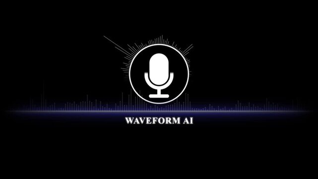 Ai voice waveform animation: digital audio spectrum visualization for podcast, music production, and technology branding
