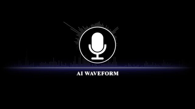 Ai voice waveform animation: digital sound frequency visualization for podcast, tech, and artificial intelligence media