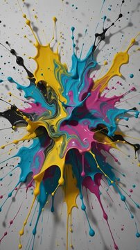 Colorful paint splash abstract artwork