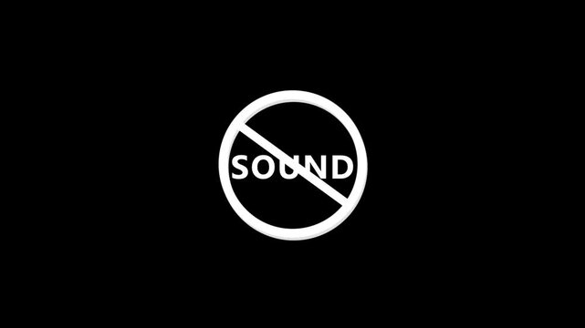 No sound prohibited sign animation, mute symbol motion for ui 4k silent audio off