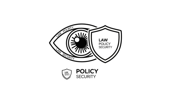 Eye Symbol with Shield Icon: Law, Policy, Security Concept