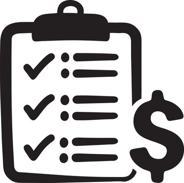 Clipboard checklist task manager document with dollar sign financial audit vector icon