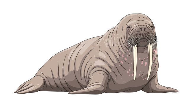 Large gray walrus lying down.