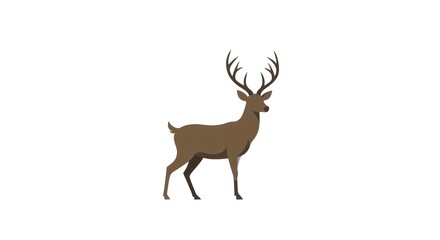 Fototapeta premium A deer with large antlers stands alone in a natural setting.