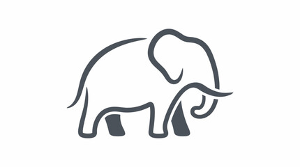 Fototapeta premium Simple line art elephant icon.
