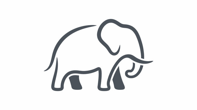 Simple line art elephant icon.