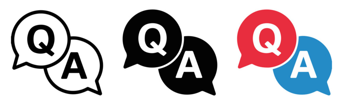 question answer chat icon set