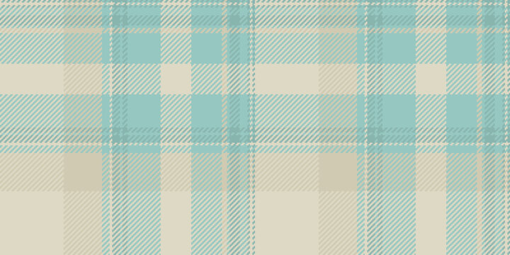 Checked fabric texture plaid, fashioned tartan seamless pattern. Exotic check textile vector background in light and pastel colors.