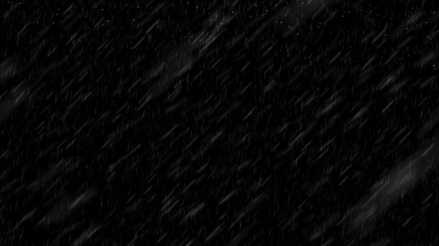 the effect of rain of bees being hit by gusts of wind on black background