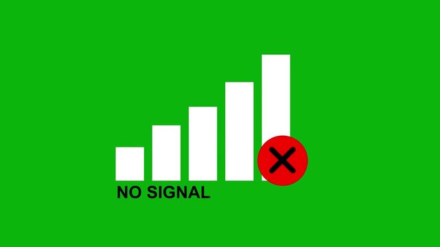 Connectivity signal lost icon animation inside red color digital disconnection communication disruption issue animation on transparent background background in 4K animation with alpha channel