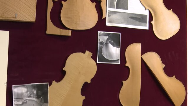 Bilbao, spain; may 21 2022: luthier workshop showcasing violin making craftsmanship