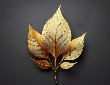 condolence loss grief mourning gold leaf on grey background for sympathy and empathy card grieving generative ai
