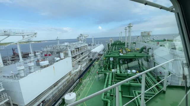 The process of loading fuel from ship to ship in the port terminal