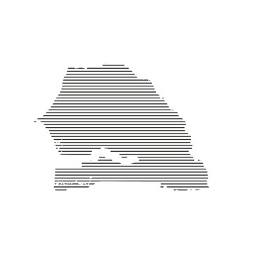 senegal map with horizontal line