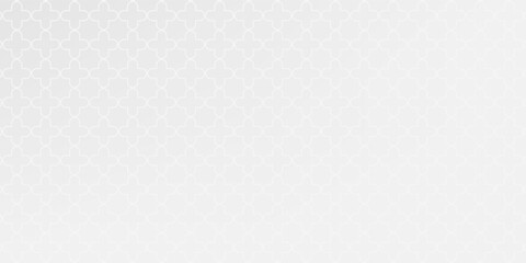 White and grey Islamic geometric pattern background. Minimalist Arabic ornament vector for Ramadan, Eid, and luxury greeting card backdrop. © Arina Color