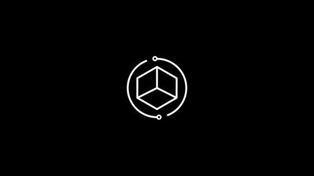 Minimalist diamond shape geometric animation on black background abstract motion