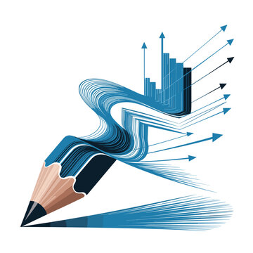 Business growth pencil drawing concept &ndash; Great for entrepreneurship projects, data tracking, or consulting websites.