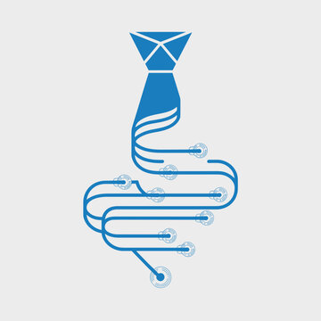Technology circuit board business tie vector &ndash; Perfect for modern software companies, artificial intelligence corporate fashion, or tech startups.