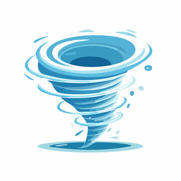 Stylized illustration of a blue tornado