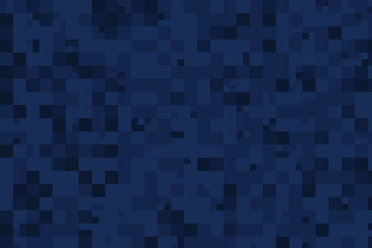 Abstract pixelated pattern of deep blue and dark blue squares