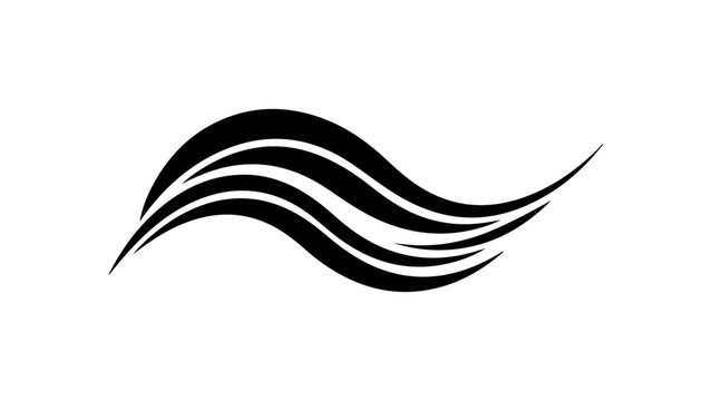 Abstract wave, black wave, wavy lines, motion graphics element