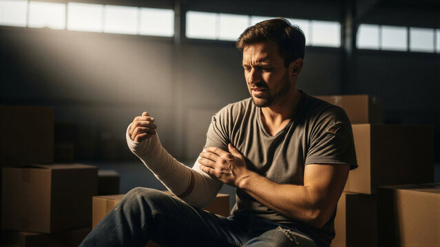 Man Injury Arm Pain Warehouse