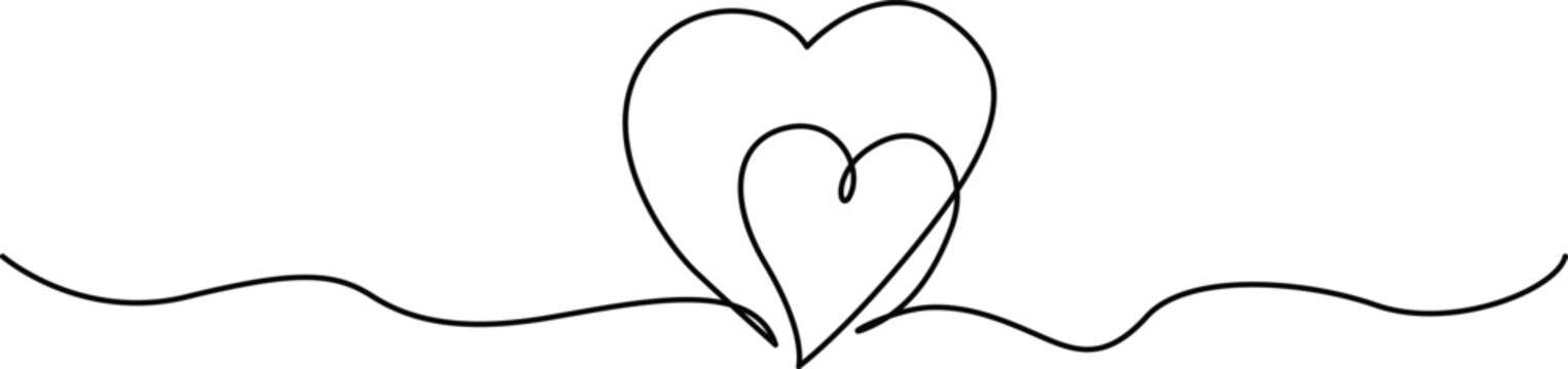 Two nested love hearts illustration Vector