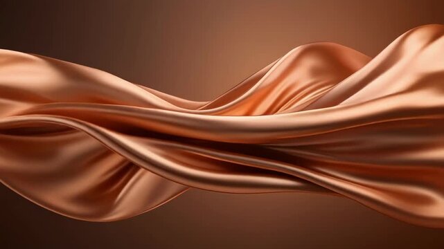 Extreme Slow Motion Rippling Copper Silk Fabric
